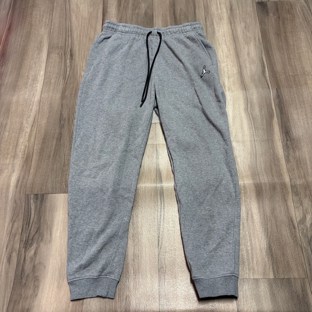 Jordan Mens Fleece Jogger Sweatpants Heather Gray Jumpman Logo Size M 1372